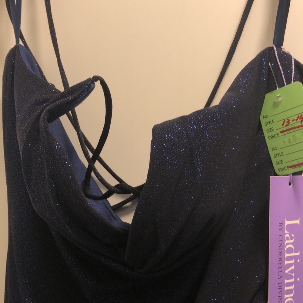Brand new long navy blue sparkly dress. - Picture 5 of 9